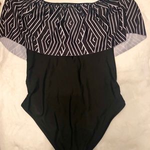 Off the shoulder one piece swimsuit